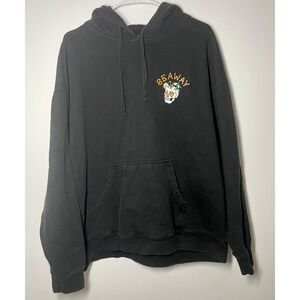 Men's Seaway Tropical Skeleton Island Cocktail Black Cotton Hoodie Size XL